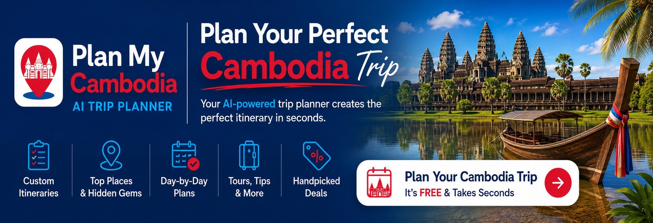 Plan My Cambodia AI Trip Planner - plan your perfect Cambodia trip, free and takes seconds