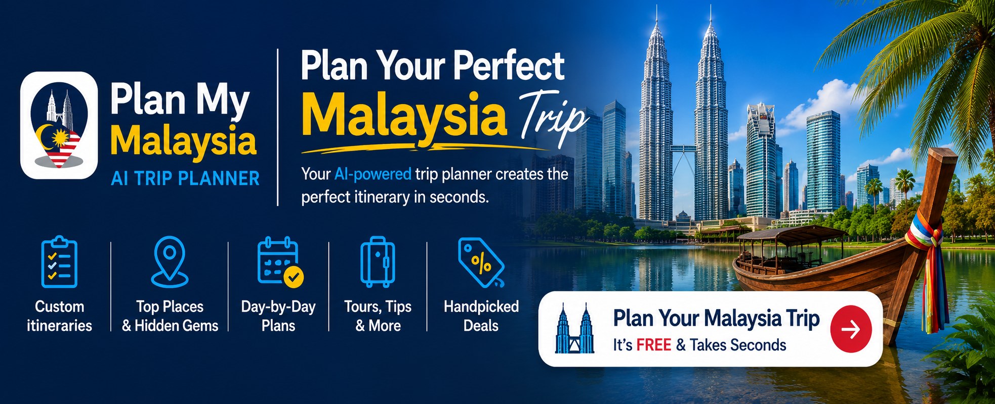 Plan My Malaysia AI Trip Planner - plan your perfect Malaysia trip, free and takes seconds